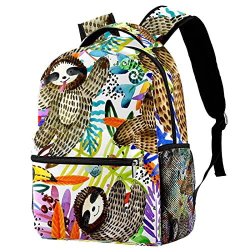 Sac à dos décontracté pour femme multicolore paresseux original