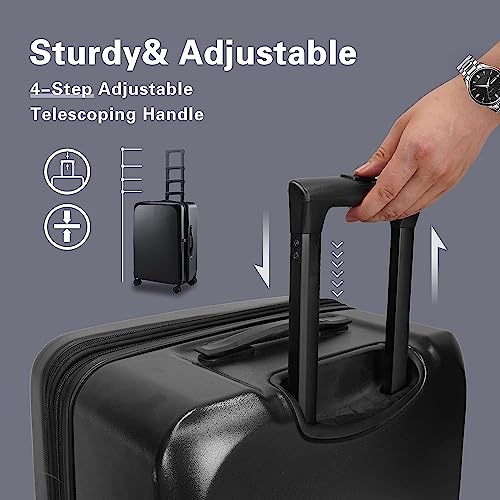 Image of Verage Luxe Freeland Set of 2 (56 cms & 78 cms) Blue Cabin & Check-in Hardsided Trolley Bags for Travel, Expandable Hardshell Suitcase with Spinner Wheels, TSA Approved Lock Luggage (20 /28 Inch)