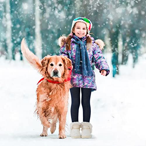 Girls Winter Warm Leggings Kids Fleece Lined Thick Basic Full Pants for 3-11 Years2