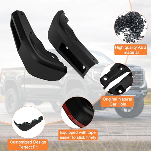 Image of Mud Flap Delete Compatible with 2019-2025 GMC Sierra 1500 Heavy Duty ABS Front and Rear Replacement Kit Increased Tire Clearance (Not fit AT4X AEV Models)