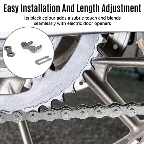 Image of Tandefio #41 10 ft Roller Chain for Gate Openers Carbon Steel Operator Chain with 2 Connecting Links for Extension Replacement Electric Automatic Sliding Gate Opener Garage Hanger Door Karts Bike