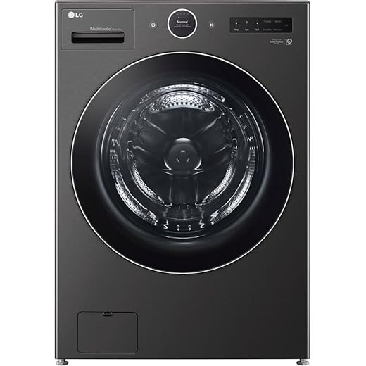 5.0 cu. ft. Mega Capacity Smart Front Load Electric All-in-One Washer Dryer Combo with TurboWash360 WiFi in Black Steel