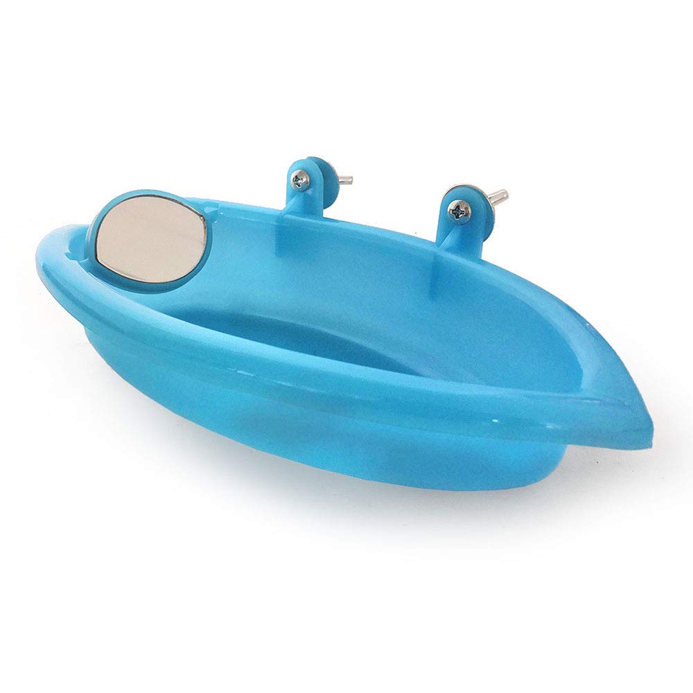 Image secondaire de Baignoire Perroquet,Baignoire pour Perroquet avec Miroir pour Animal Domestique Accessoires de Cage pour Oiseau Miroir de Bain B