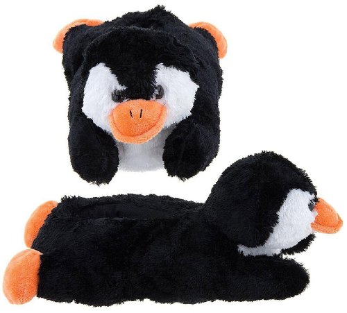 Image of WISHPETS Adults Medium Black Penguin Slippers