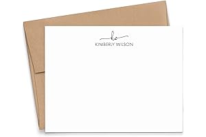 Personalized FLAT NOTE CARDS and Envelopes Set for Women