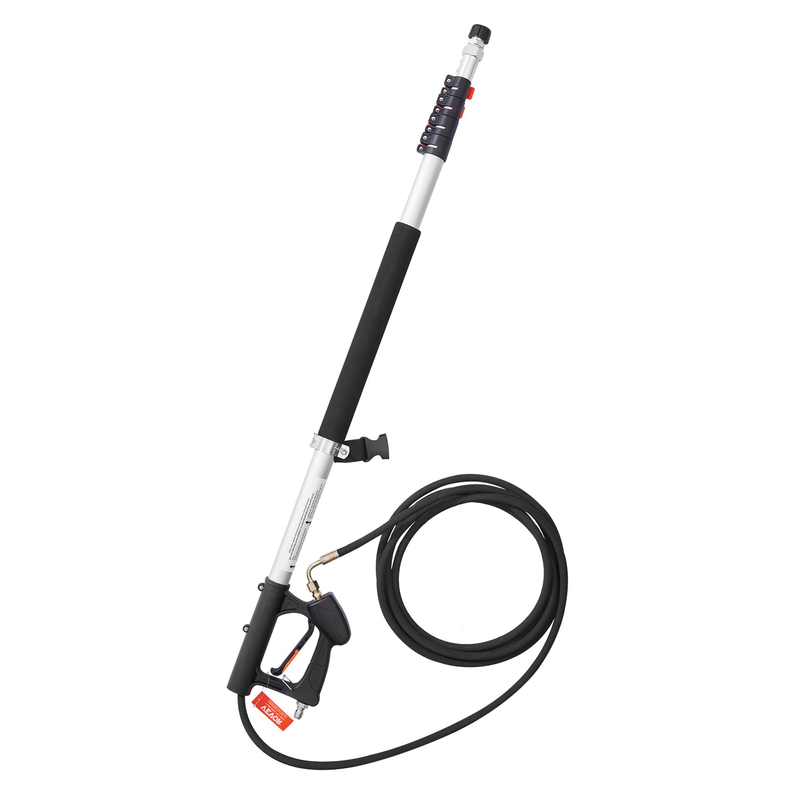 VEVOR Varilla Telescópica para Hidrolavadora, 4000 PSI, Limpiador de Canaletas, Cabezal de Cepillo, 5 Puntas de Boquilla Rociadora, Adaptador y Cinturón de Soporte Ajustable, 175 x 60 x 1393 mm
