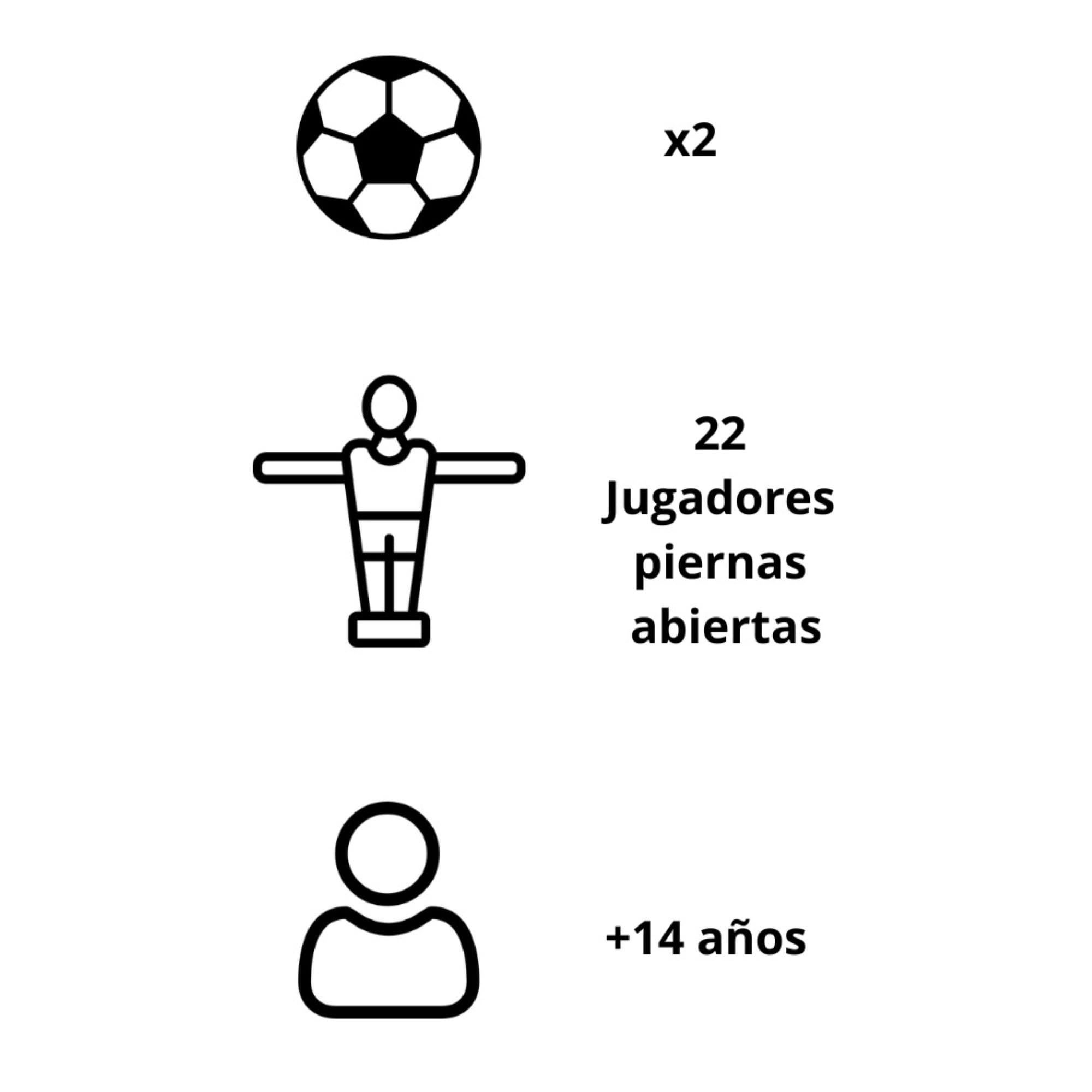 DEVESSPORT Futbolín Semi Profesional Salón Negro con Retorno de Bolas| Jugadores de Piernas Separadas + Retorno de Bolas + 2 Pelotas Incluidas | Pack Futbolín Semi Profesional con Niveladores
