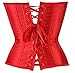 Senchanting Plus Size Women Overbust Boned Lace-up Satin Corset Bustier Top (Red), waist-34