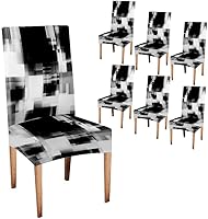 Vista 52 de CAPSCEOLL Juego de 4 fundas para sillas de comedor, color turquesa, turquesa, turquesa, turquesa, turquesa, verde azulado, fundas de asiento Parson