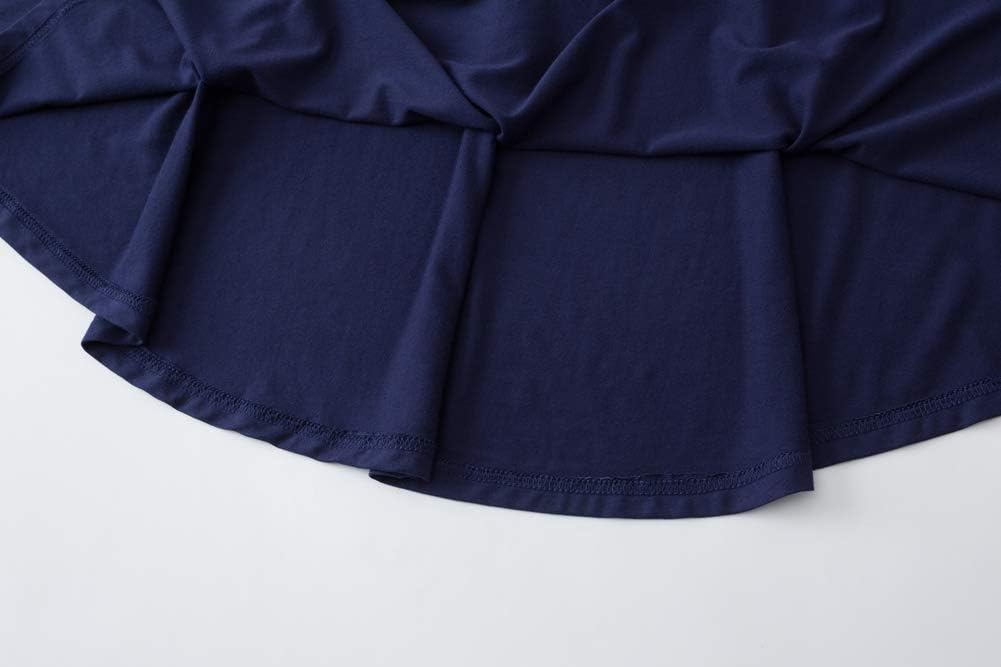 Women's Causual Tunic Top Flowy T Shirt for Leggings Large Navy