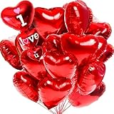 KatchOn, 12+1 Red Heart Balloons Decorations - XtraLarge, 36 Inch | Heart Shaped Balloons 18 Inch, Romantic Decorations Special Night | Proposal Balloons, I Love You Balloons | Proposal Decorations