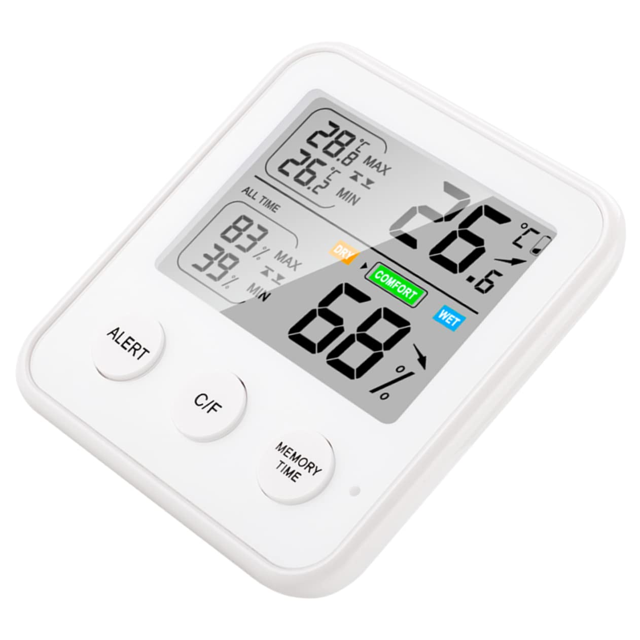KONTONTY Thermometer Humidity Measuring Gauge Temperature Humidity Temperature Sensor Humidity Gauge Humidity Digital Hygrometer Small Household Tools White Electronic Components