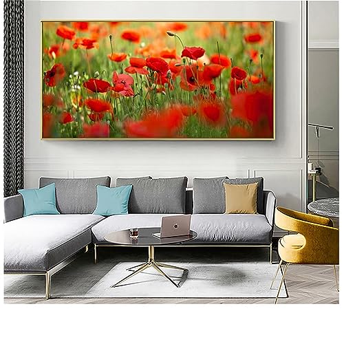 5D Diamond Painting Full Kit Coquelicot | Toile Géante 60x180cm