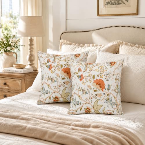 Image of Clasiko Cotton Cushion Covers Set of 5; 16x16 Inches; Floral Fantasy