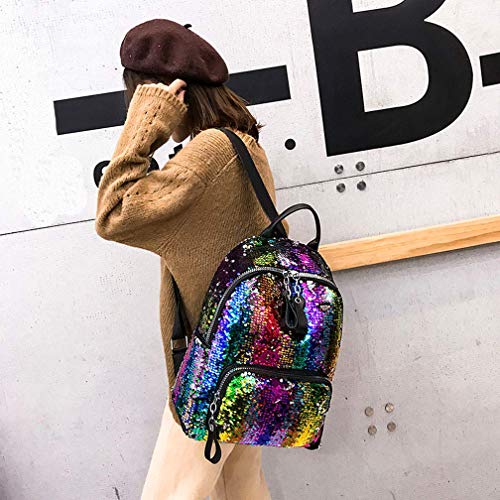 Girls Sequin Backpack Kids Rainbow Reversible Flip Casual Bag Cute School Dance Class Lightweight Satchel For Toddler Teen Women Mermaid #TOP6