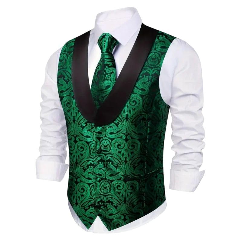 Chaleco de traje para bodas y eventos formales con cuello chal 7