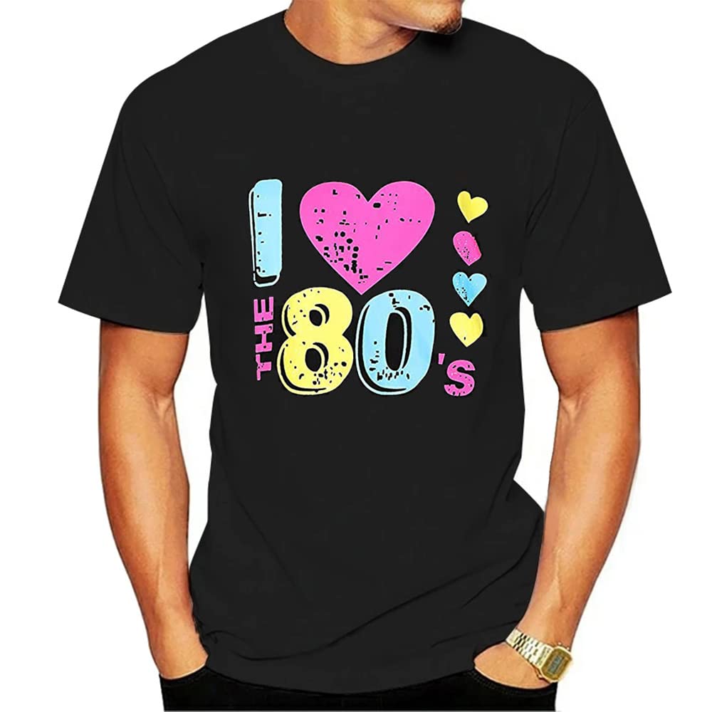 Smile Fish Men's I Love The 80s Shirt Costume 80s Shirt
