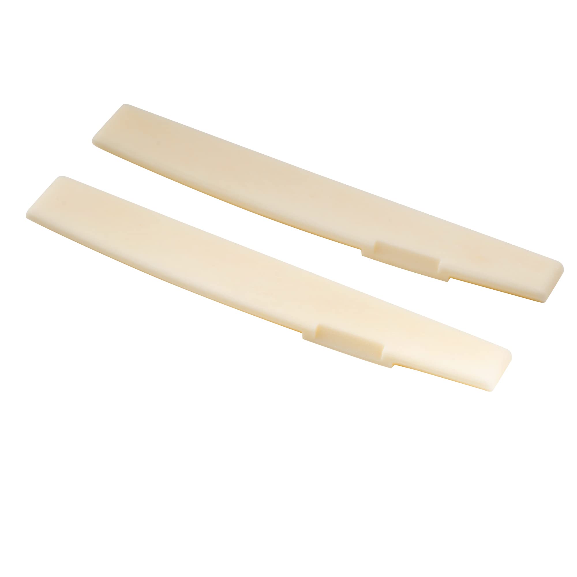 Musiclily Pro 71,12mm Kompensowane Siodełko Mostka Bone Saddle do Gitary Akustycznej 6 Strun stylu Taylor, Kość słoniowa (2 szt.) | Skompensowany, do 6-strunowego stylu Taylor