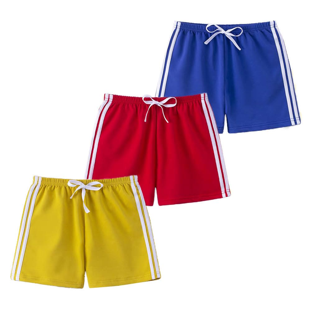 FedMois Pantalones Cortos con Cintura Elástica de Algodón para Niño (Pack de 3)