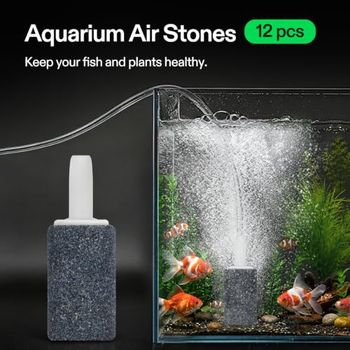 Image of VIVOSUN 12PCS 1 Inch Air Stones for Aquarium, Air Pump, Fish Tank