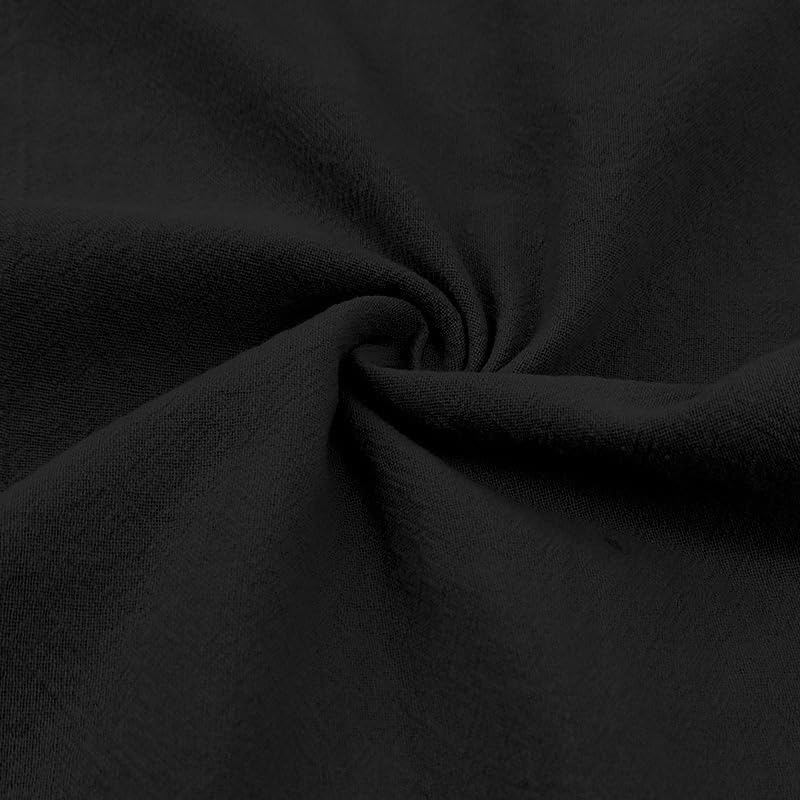 Men's Cotton-Linen Shirt - Short Sleeve Button Down Breathable Business Casual Shirt with Pocket for Vacations - Image 6