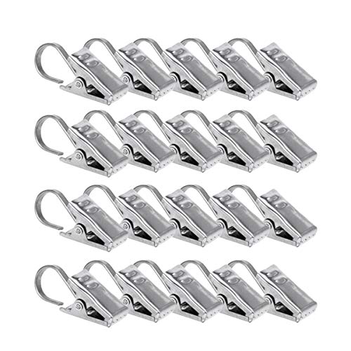 WINOMO 20pcs Rustproof satén níquel cortina clips con gancho para los anillos de pañería