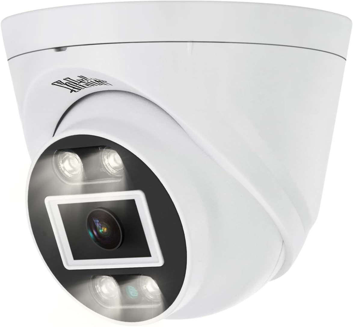 YoLuKe5MP Turret POE Camera, Security IP Dome Camera Outdoor Indoor, Human/Motion Detection, 2 Way Talk, Color Night Vision for Home Surveillance, IP66 Waterproof V