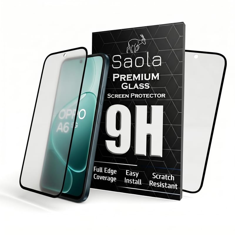 Image of Saola Anti-Glare Matte Screen Protector for OPPO A6 5g | Smooth Touch Finish, 9H Strength Glass, Full Coverage, Bubble-Free Installation Kit | Quick & Easy Application | Pack of 1