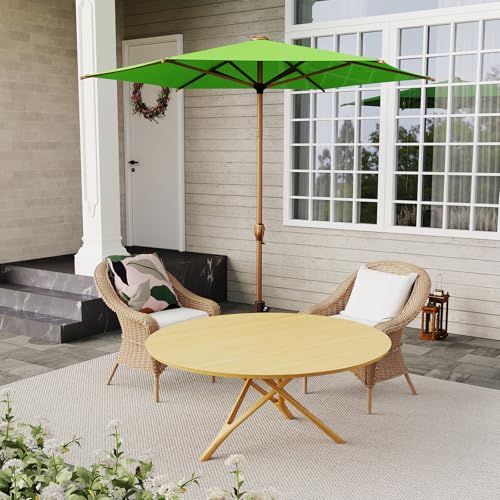 Image of Abba Patio 7.5FT Outdoor Patio Umbrella Outdoor Table Umbrella with Crank Market Umbrella 6 Sturdy Ribs UV Protection Waterproof and Push Button Tilt for Garden Deck Backyard Pool,Apple Green