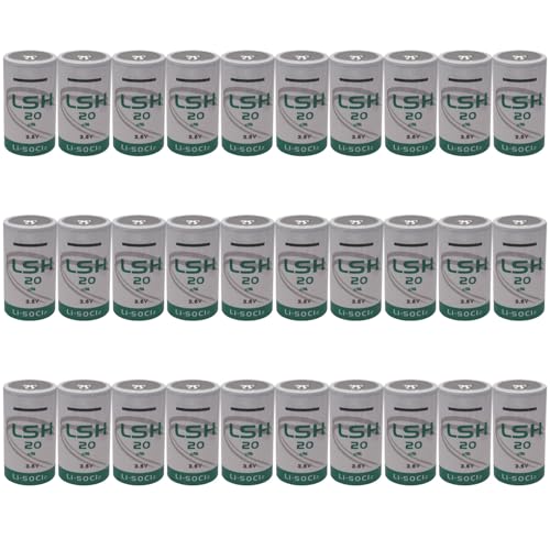 LINHUPAK (30 Pack) LSH20 3.6V D Lithium Thionyl Chloride Battery 13000mA LSH 20 Battery Non-Rechargeable