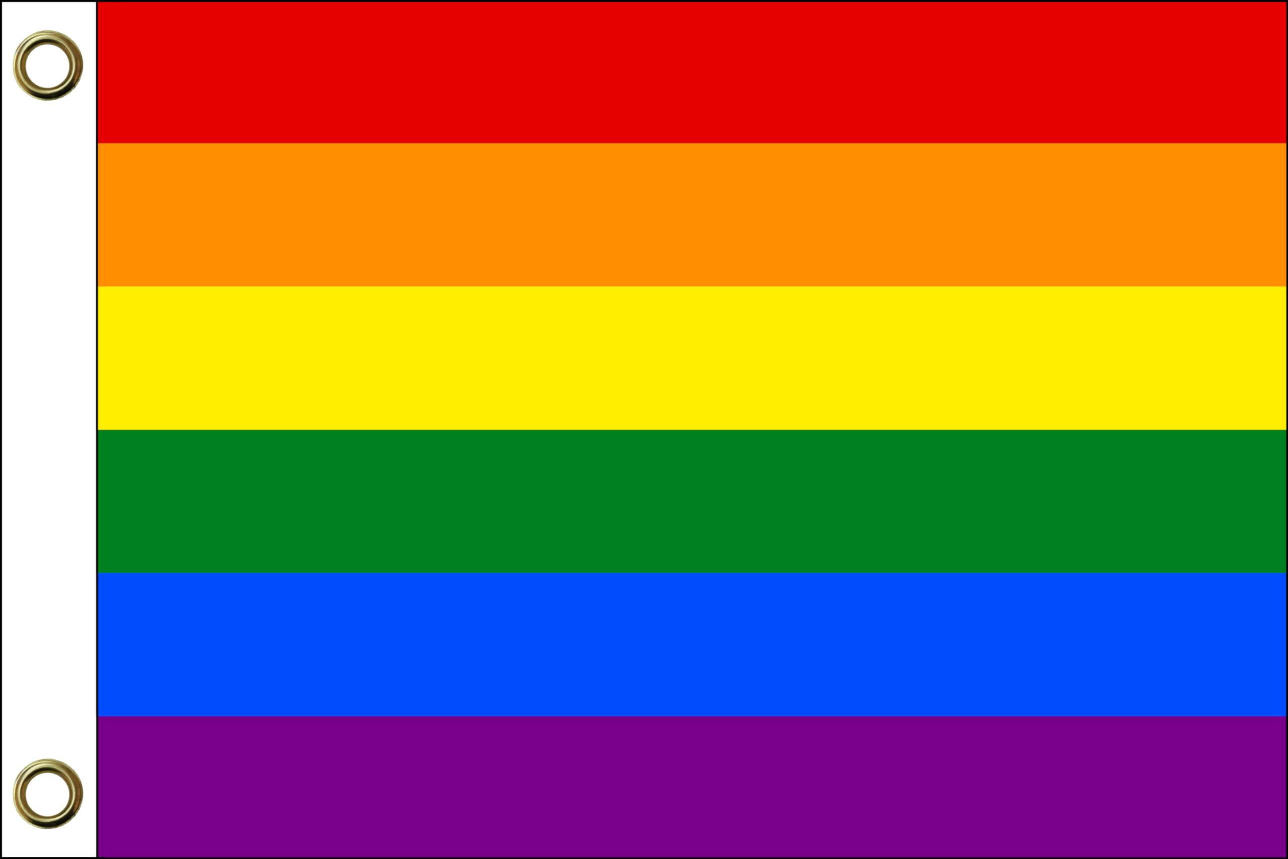 LGBT Rainbow Flags | 150 cm x 90 cm / 90 x 150 cm | Weatherproof & Durable | Polyester with Two Eyelets