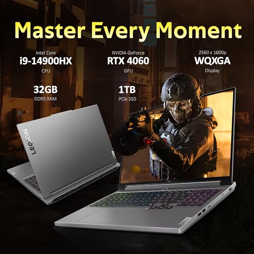 Legion 5 16" WQXGA 165Hz Gaming Laptop, Intel i9-14900HX, 32GB DDR5, 1TB SSD, ?NVIDIA GeForce RTX 4060 8GB GDDR6, 4-Zone RGB retroilluminato, Win 11, grigio, 256GB Docking Station Set - Notebook - Immagine 2