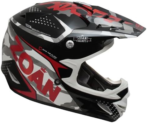 Zoan MX-1 Sniper Black Red MX Offroad Motocross Motorcycle Riding Helmet 3X-Large