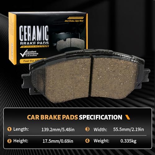 Image of D1210 Front Brake Pads Fit For Toyota RAV4 2006-2008 (2.4L Sport /Limited /Base),Corolla 2019(L,LE,XLE,LE Eco), Pontiac Vibe 2009-2010 1.8L Base, Scion xB 2008-2015, Lexus HS250h 2010-2012