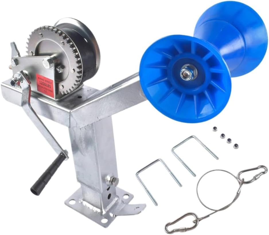 Boat Winch Mount System with Roller Stand 1200LB Post 3in W X 4in H Trailer Drawbar Compatible with Universal Height Adjustable Applications