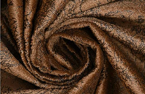 AMI CREATION Textured Velvet Fabric Decorative Soft Rich Cloth with Plain Colours for Sofa, Furnishing, Upholstery, Curtains (39 x 55 inch, Brown)-image-6