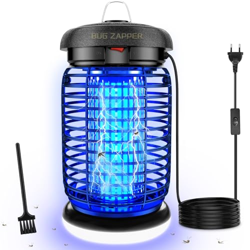 seenlast Lampara Antimosquitos Electrico, Mata Mosquitos Electrico 4200V 15W UV Matamosquitos con LED, IPX4 Impermeable Matamoscas Electrico para Interior y Exterior (Cable de 3m)