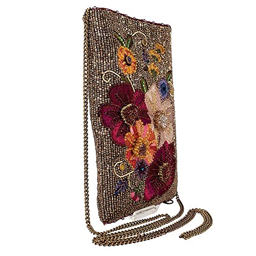 Mary Frances Budding Romance Beaded Crossbody Cell Phone Bag Clutch Floral Purse with Zipper Closure, Multicolor3