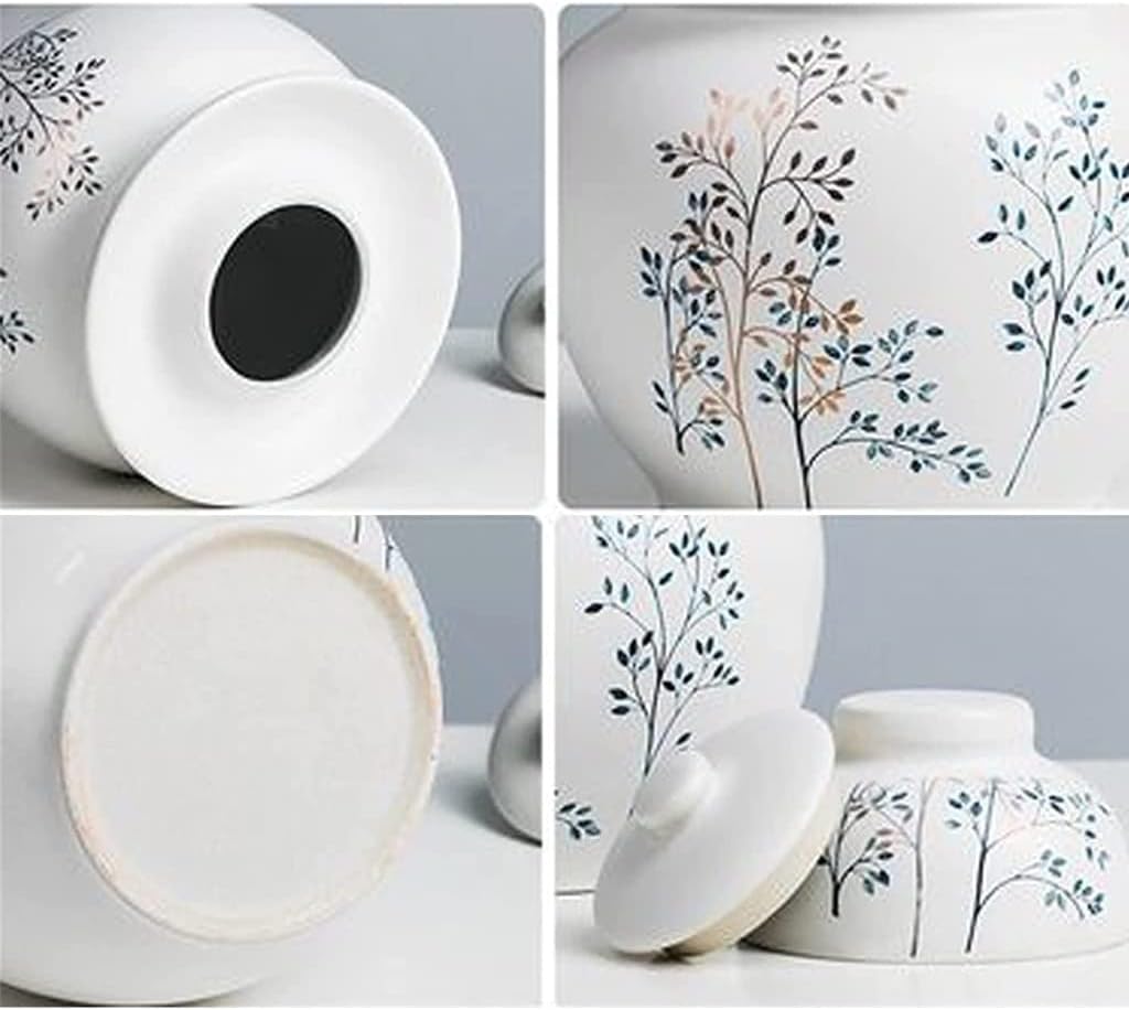 LA PORCELANA BLANCA – Tarro De Porcelana Decorado Café Conserva