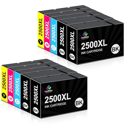 Cartouches d'encre 2500XL pour Canon Maxify iB4050 MB5150 MB5350 et MB5450, pack de 10