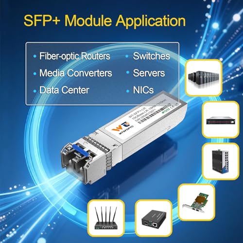 Image of 2 Pack 10G SFP+ LR Module, 10GBase-LR 1310nm Single-Mode Transceiver | up to 10km, SMF 10Gb Module for Data Centers, Enterprise Networking, Compatible with Cisco SFP-10G-LR, Mikrotik, Netgear