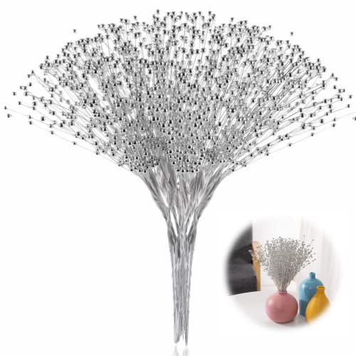 xinhuida 100 piezas nupciales ramo de perlas decoración de fiesta perla cadena de cuentas guirnalda – Guirnaldas de cuentas decoración de fiesta de boda DIY accesorios para Navidad (plata)