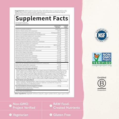 Garden of Life Vitamin Code Women 50 & Wiser Multivitamin – Whole Food Women’s Vitamins with Probiotics, Digestive Support, Immune Support, Non-GMO, Gluten-Free, Kosher, 240 Capsules - Image 4