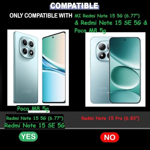 Image of COVERBLACK Flexible Rubber Case Back Cover Compatible for Mi Redmi Note 15 SE 5G - Transparent