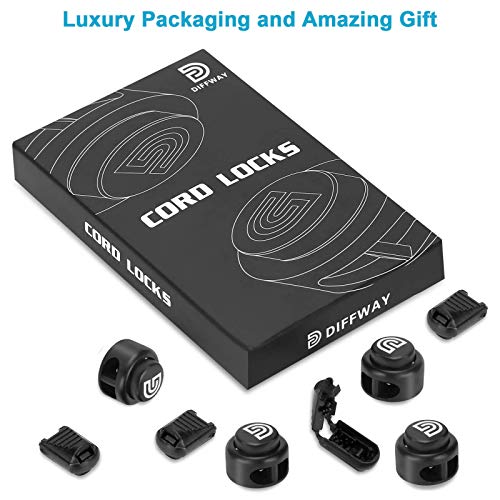 image for DIFFWAY Nylon Cord Locks for No Tie Shoelaces - 32Pcs, Two Hole Heavy 