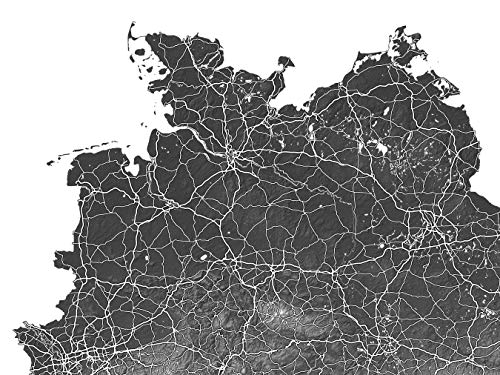 Germany Map Print 8X10, Germany Poster Prints 24X36, Handmade Country Maps By Maps As Art, Art Wall Decor For Walls, Deutschland #TOP6