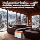 Grzejnik elektryczny 2000W, 3 tryby grzania, tryb turbo, grzejnik konwektorowy, termostat, wentylator, ogrzewanie elektryczne, Kompaktowy rozmiar, Zabezpieczenie przed przegrzaniem, Wyłącznik ochronny