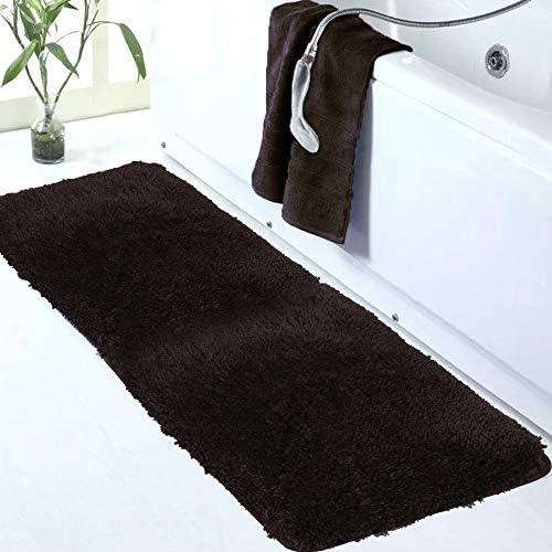 Walensee Bathroom Rug Non Slip Bath Mat for Bathroom (40x60cm, Dark Purple) Water Absorbent Soft Microfiber Shaggy Bathroom Mat Machine Washable Bath Rug for Bathroom Thick Plush Rugs for Shower