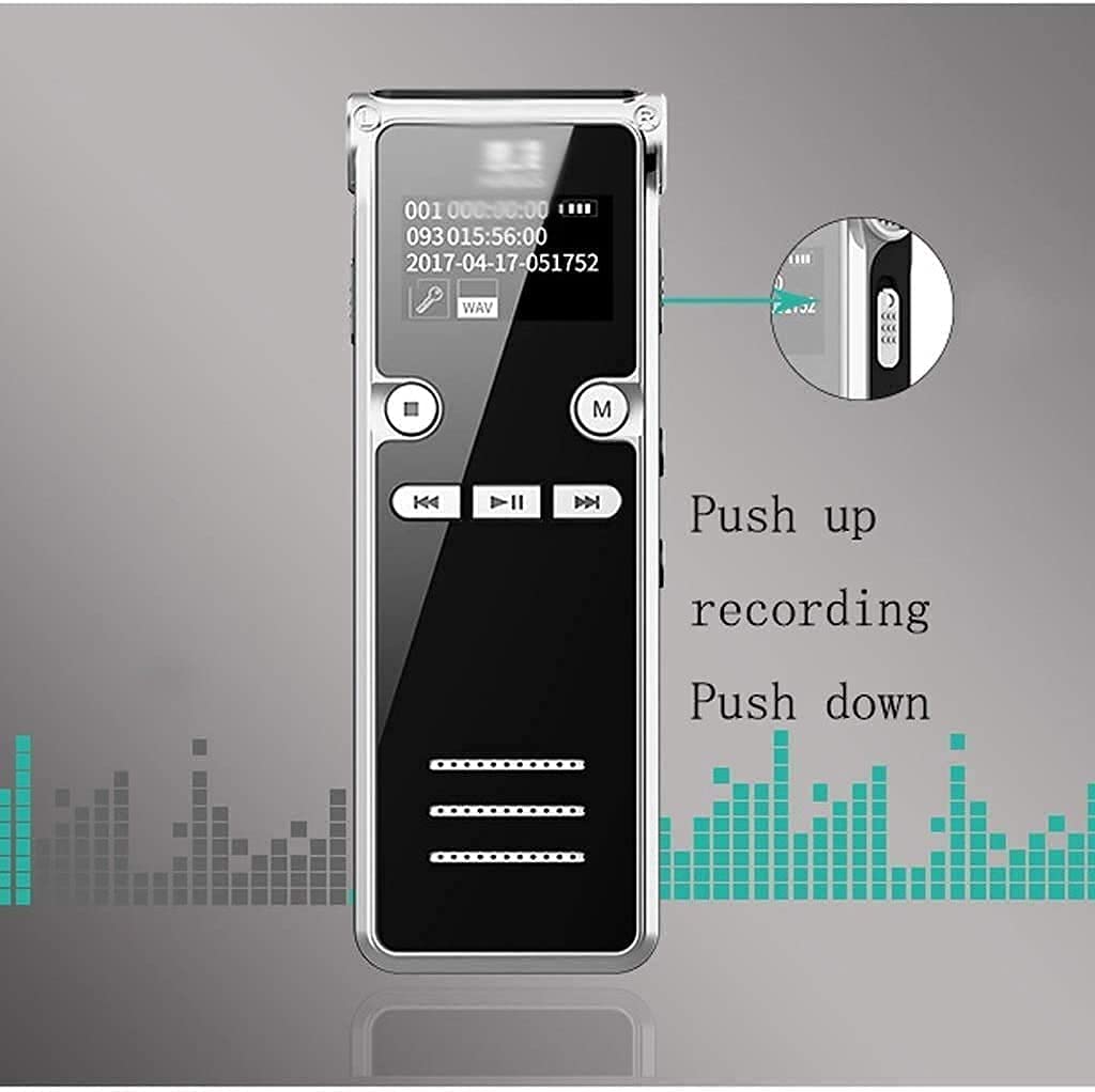 Recorder Digital Voice 16G -Facile da Usare,Registrazione Chiara con Riproduzione -registratore attivato dalla Voce -registratore Audio Digitale for lezioni,Dispositivo di Registrazione palmare