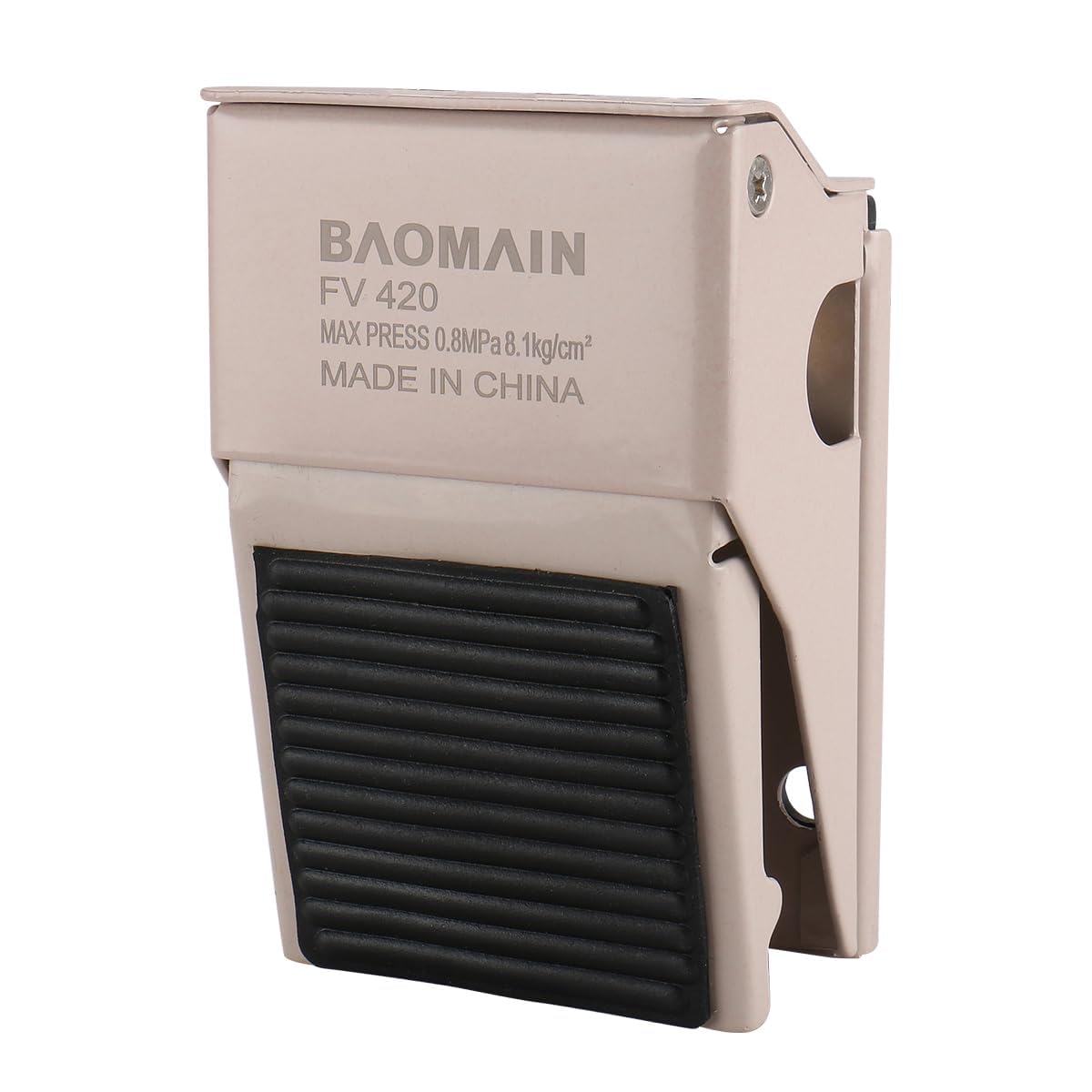 Baomain 1/4 PT Pneumatic Foot Pedal Valve FV-420 4 Way 2 Position Threaded Rubber Nonslip Pressure Control (Pack of 2)